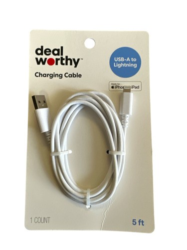 dealworthy™ - 3' Lighting to USB-A Charging Cable - White gallery