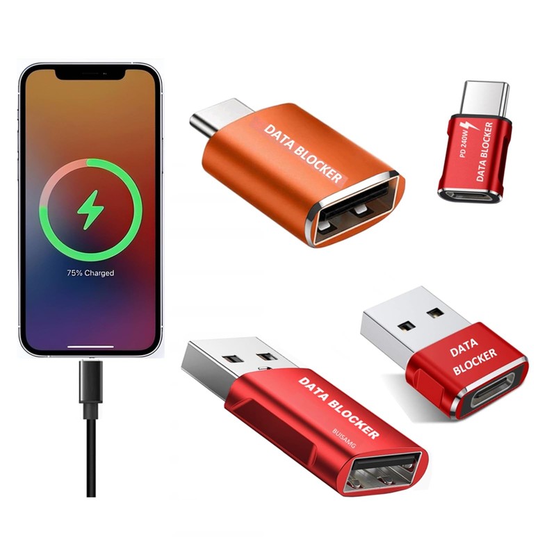 Data Blocker, USB A & USB C Data Blocker for Any USB C Mobile Quick Charge, P...