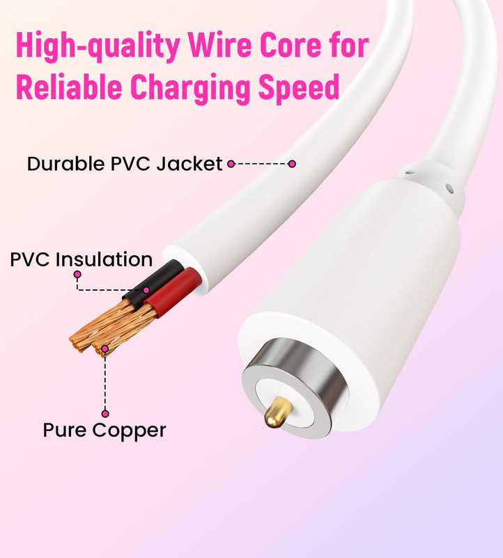2.7Ft Magnetic USB DC Charger Cable 6Mm Single-Pin Replacement Fast USB gallery