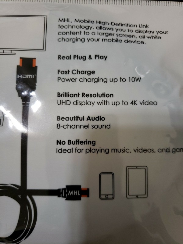 Sumaclife MHL 11 PIN MICRO USB TO HDMI Built-In MHL Adapter 6' Foot HDMI Cable gallery