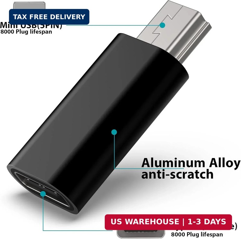 USB C to Mini USB Adapter, Type C Female to Mini USB 2.0 Male Convert Connector gallery