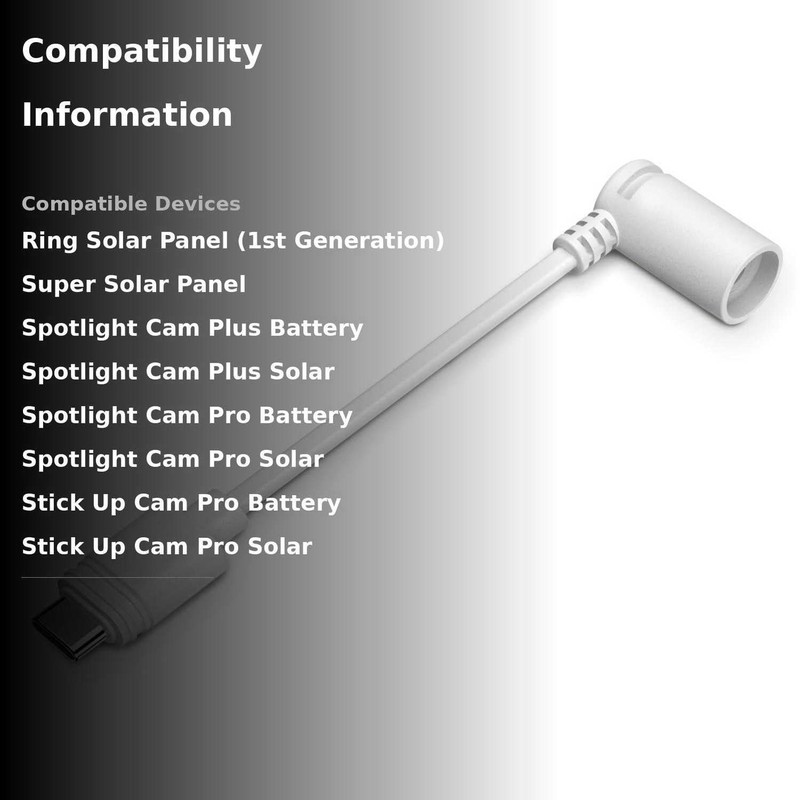 Efficient White Ring USB-C Adapter - Compatible with Solar Cameras for 10W Power gallery