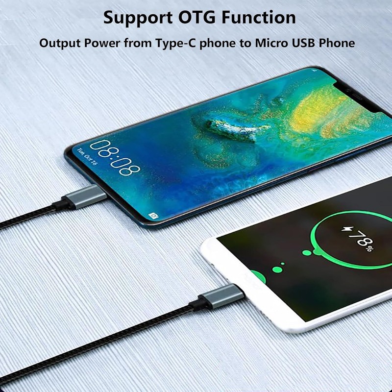 USB Type C to Micro USB Charger Cable Supports OTG Dast Sync for MacBook Pro Air gallery