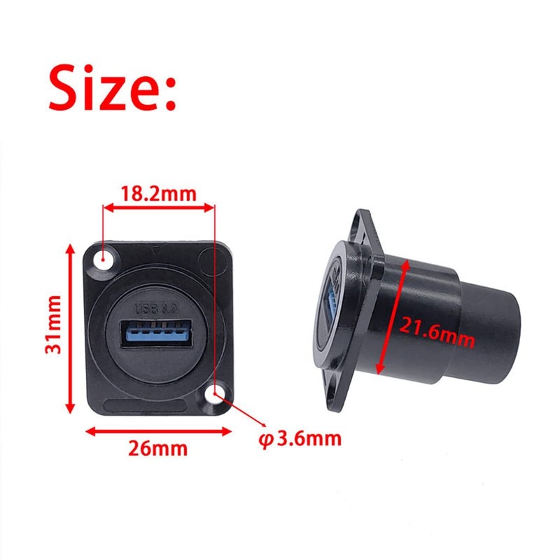 5PCS USB3.0 D Series Panel-Mount Connector,Waterproof USB Port Socket 86 Pane... gallery