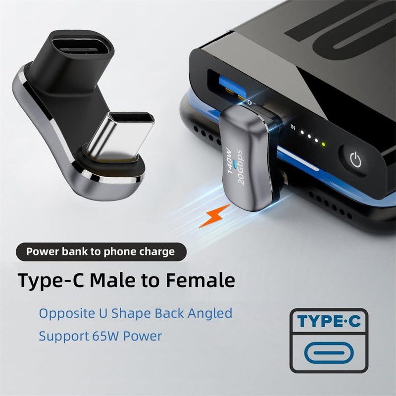 USB3.0 Type C Female to Male & OTG Opposite U Shape Back Angled Power Data Ad... gallery
