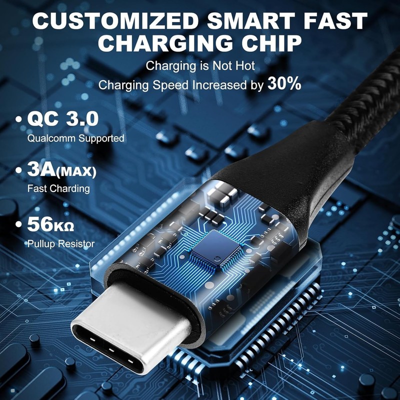 Fast Charging USB Type C Cable 60W, 3-Pack (3ft/6ft/6ft) - High Speed & Durable gallery