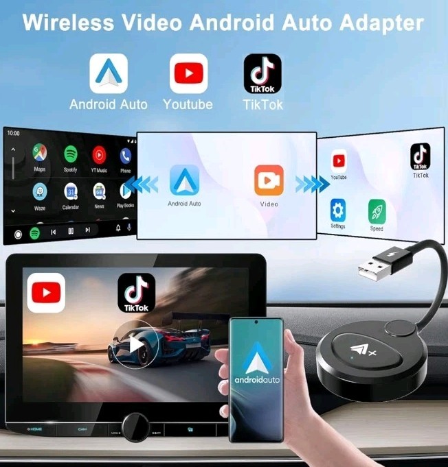 Android Auto Wireless Adapter Support Netflix YouTube Tiktok, Latest Wireless gallery