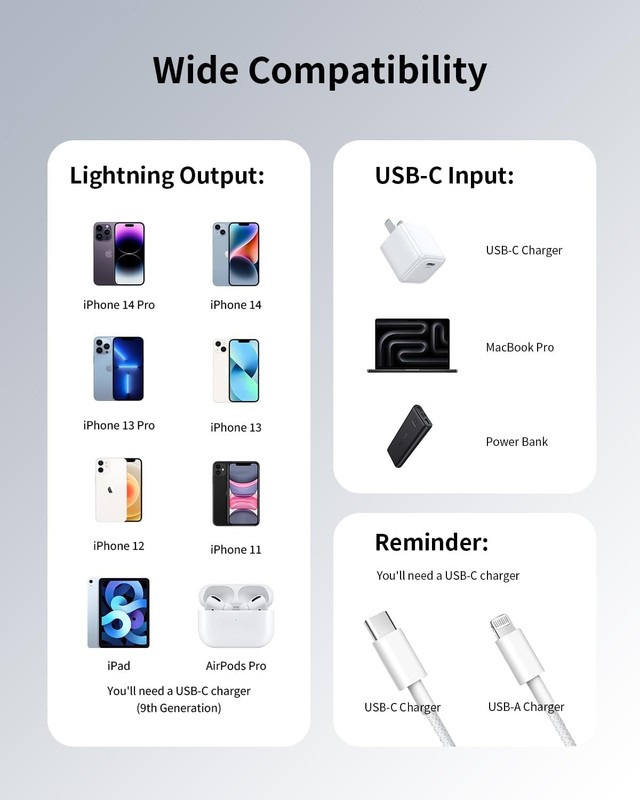 Long iPhone Charger Cable 10FT[Apple MFi Certified], USB C to Lightning Cable... gallery