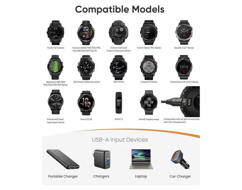 For Garmin Fenix Plus Watch Charger Charging Dock Cable and more usb c male gallery