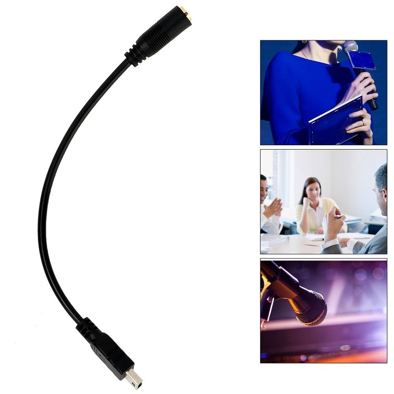 Mini USB To 3.5mm Three Pole Audio Jack Microphone Adapter Cable For gallery