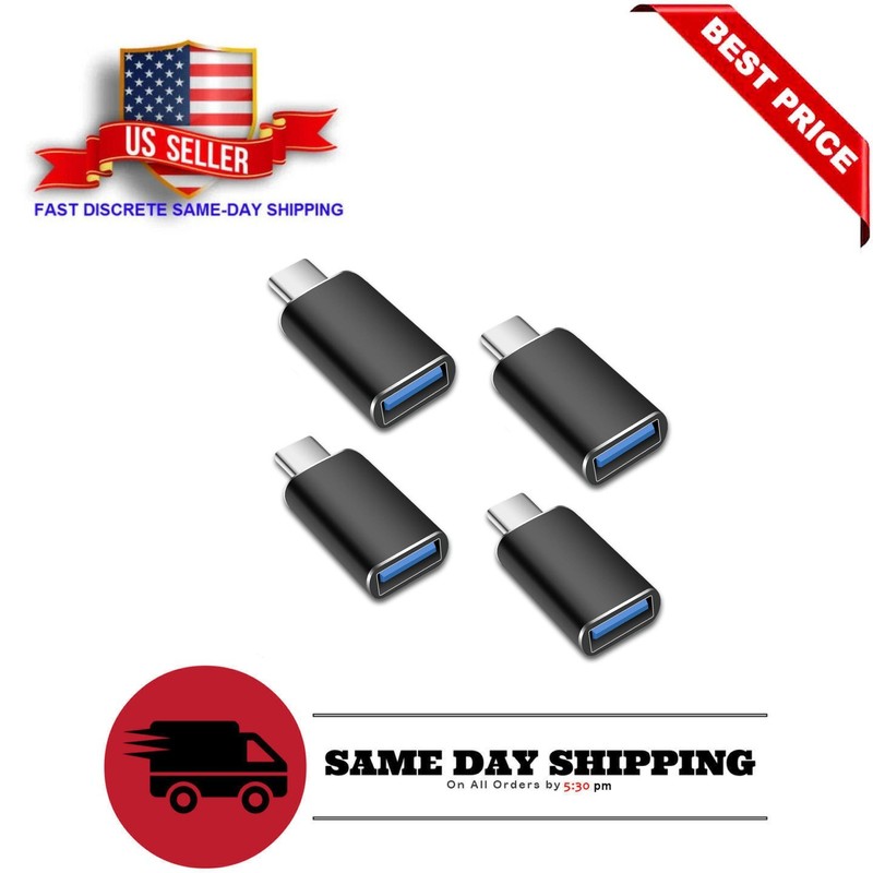 4 Pack USB-C 3.1 Male to USB A Female Adapter Converter OTG Type C Android Phone gallery