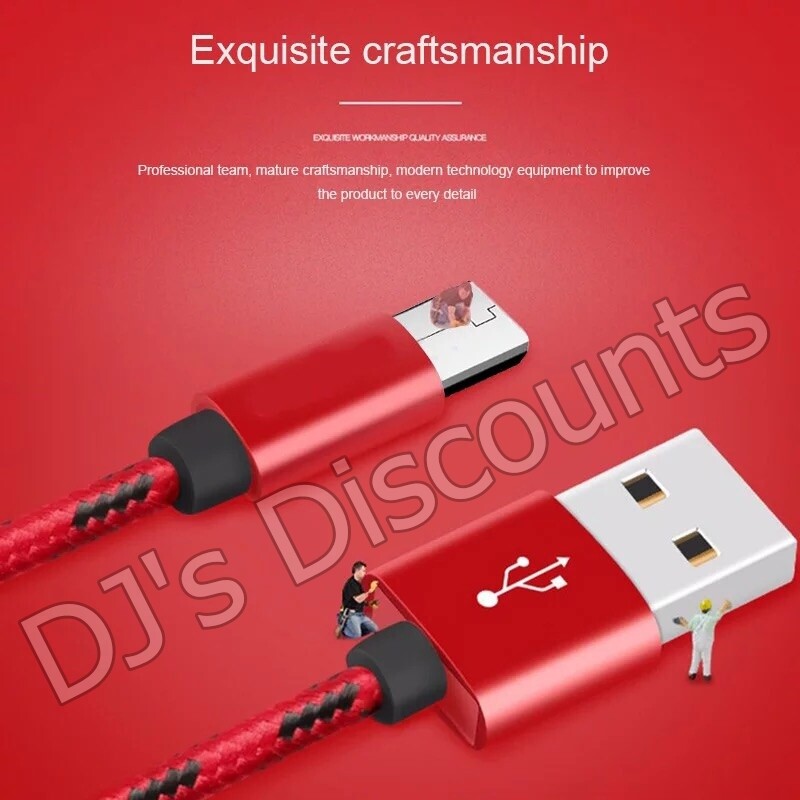 ✅ BUY 1 GET 1 FREE!! Micro USB Cable ~ 6 ft ~ Heavy Duty Braided gallery