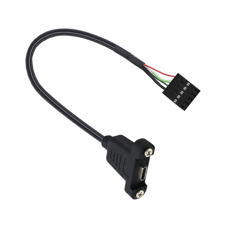 Type C Female to 9-Pin USB Header Cable, 20CM Internal USB 2.0 Wire