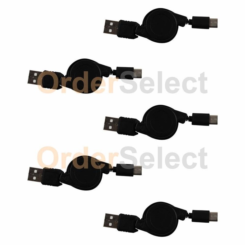 5X USB Type-C Retract Charger Cable for Samsung Galaxy A51/S11/S11+/Plus/11e