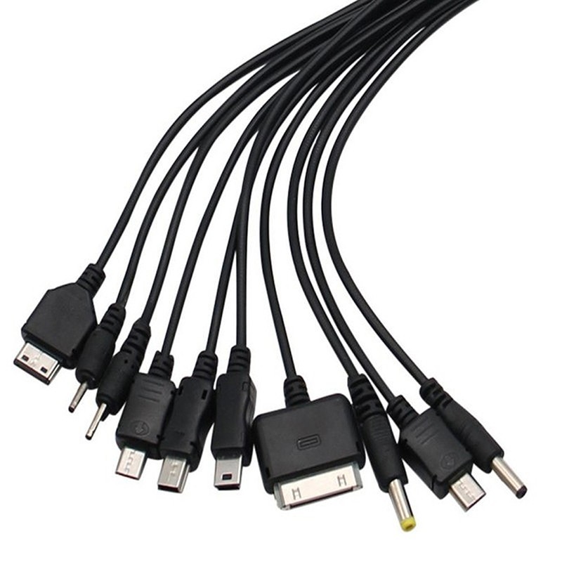 Universal 10 In 1 USB 2.0 Version Black Multi Charger Mobile Phone Cable gallery