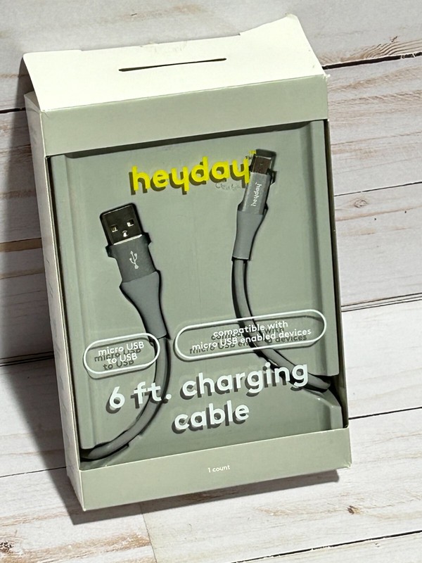Heyday 6ft USB-A to Micro USB Charging & Data Sync Cable – Gray