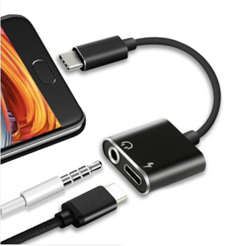 2 In 1 Type-C Audio Charging Adapter With Type C Charging Port 3.5mm Earpho YRCW gallery