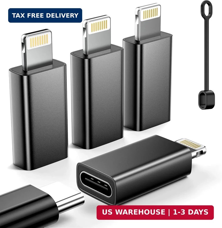 MFi Certified USB C to Lightning Adapter 4-Pack, 27W Fast Charging & Data Sync,