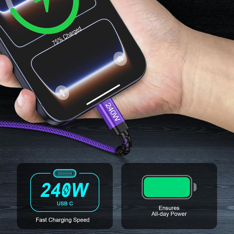 USB C Cable, USB Type C Charging Cable for Android, 240W Super Fast Type C Charg gallery