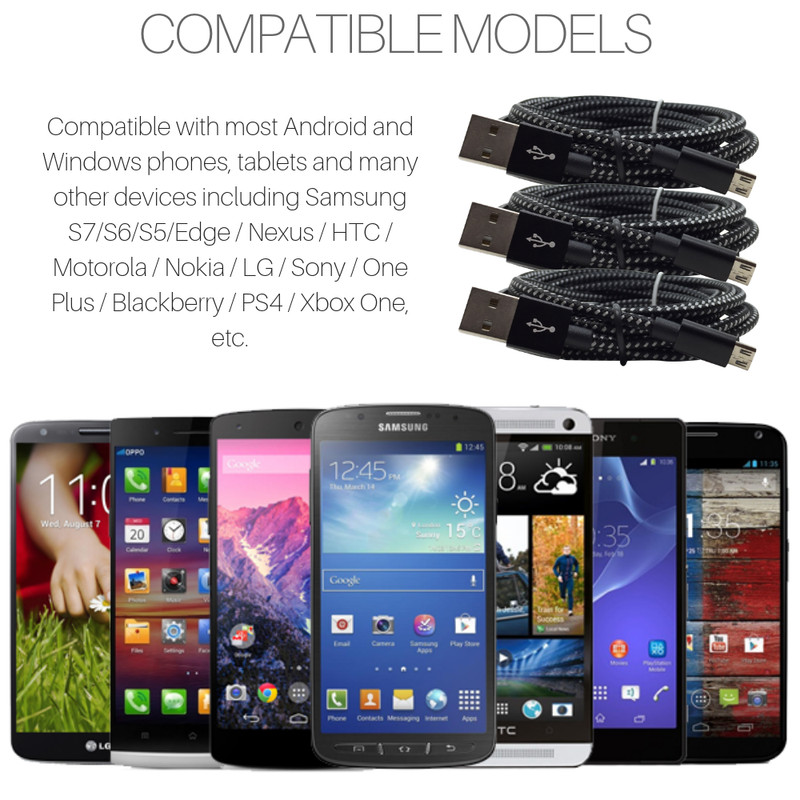 6FT Micro USB Data Cable Fast Wall Charger Charging For Samsung Galaxy S5 Note3 gallery