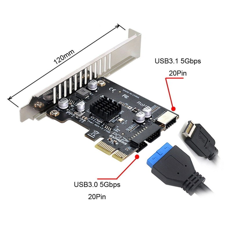Chenyang USB 3.1 Front Panel Socket & USB 2.0 to PCI-E 1X Express Card Adapter gallery