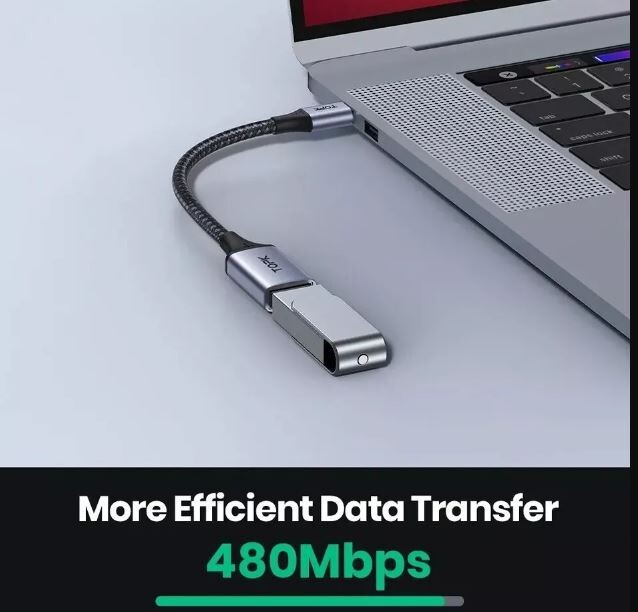 TOPK USB C to USB A Adapter OTG Cable Type C Male to USB 3.0 Female