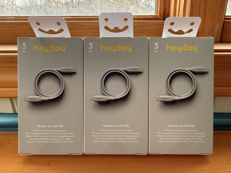 NEW 3pk of 3' USB-C to USB-C FAST CHARGING soft-touch Cable - heyday Gray gallery