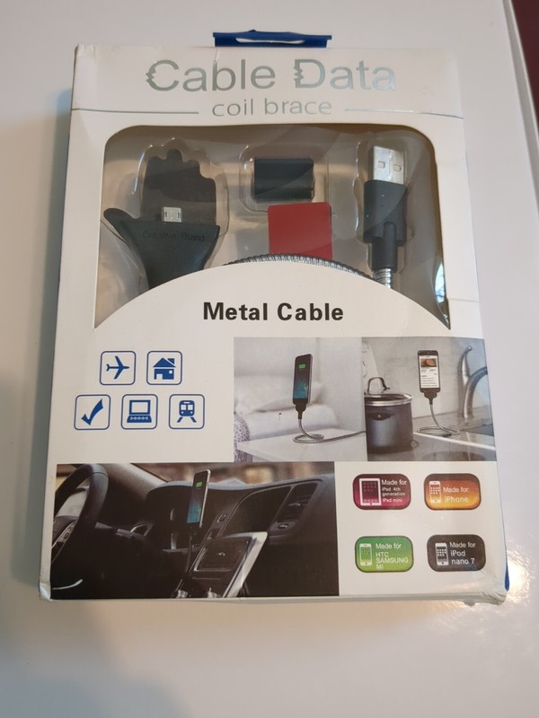 (Two Packs) Cable Data - Metal Cable Charger/Coil Brace - For Iphone and Android gallery