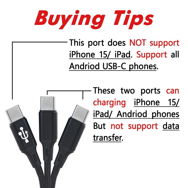 Multi USB Cable 6.6FT, 2Pack, Charge 3 Phones Simultaneously, 3 in 1 USB-Char... gallery