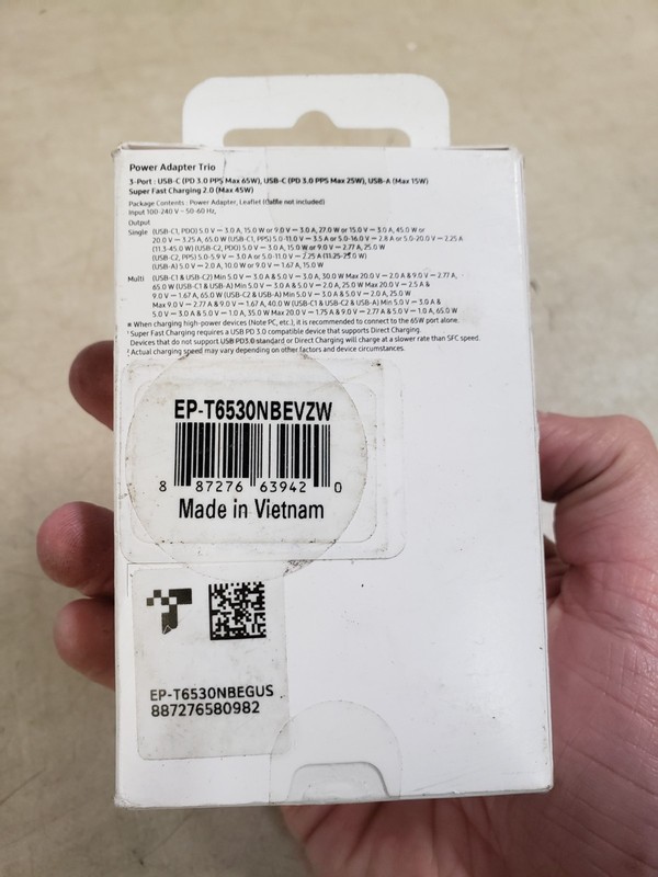 Samsung 65W PD Power Adapter Trio USB-C & USB-A SEALED gallery