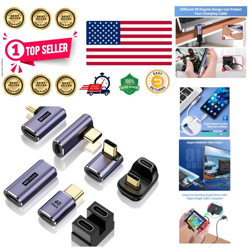 Compact USB C Adapter 7 Pack – Fast 100W Charging & 8K Video for All Devices