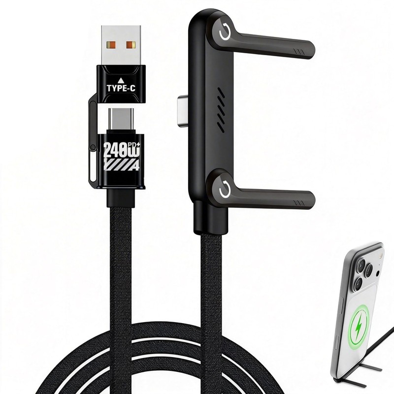 Invisible Stand Charger Cable 240w Fast Charger with Stand 2-in-1 Stand Charg…