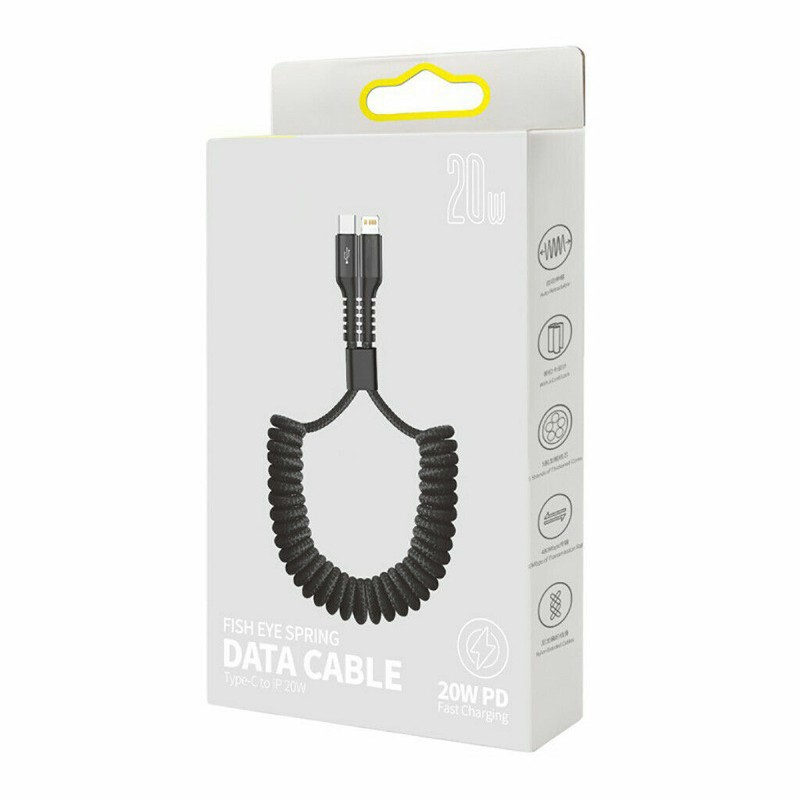 Baseus Coiled Elastic PD20W Data Charging Cable For iPhone 13 12 11 Pro Xs X 8 7