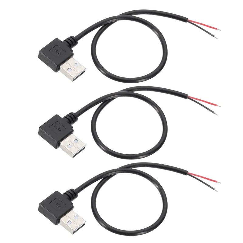 1Ft USB 2.0 Male to 2 Pin Bare Wire Pigtail Cable 3pcs 22AWG Power Cords Exte…