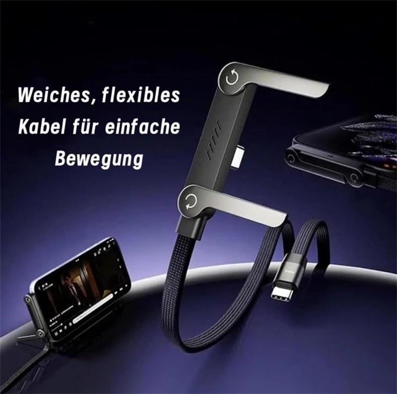2-in-1 Invisible Holder Charger Cable –240W Fast Cord For Samsung iPhone Android gallery