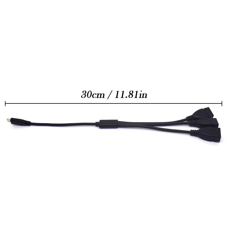 2pcs USB-C Male to 3 USB-A Female Data Transfer Charging Cable Extension Cord gallery