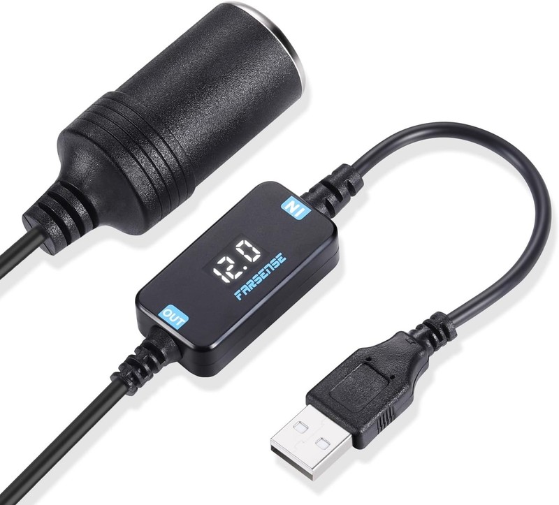 5V to 12V USB Car Power Converter with Display & Switch gallery