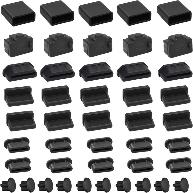 USB Port Cover Silicone USB Port Protection Caps Dust Plug for USB C, 3.5mm