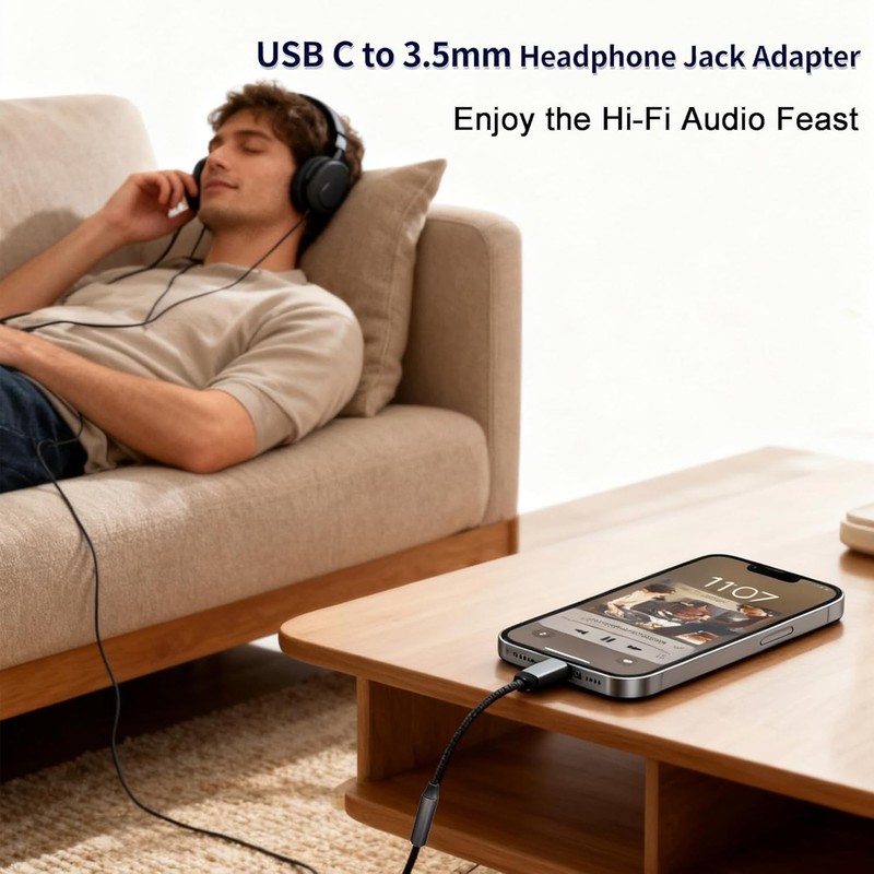 USB-C to 3.5mm Headphone Jack Adapter,Type-C to Aux Audio Female Adapter gallery