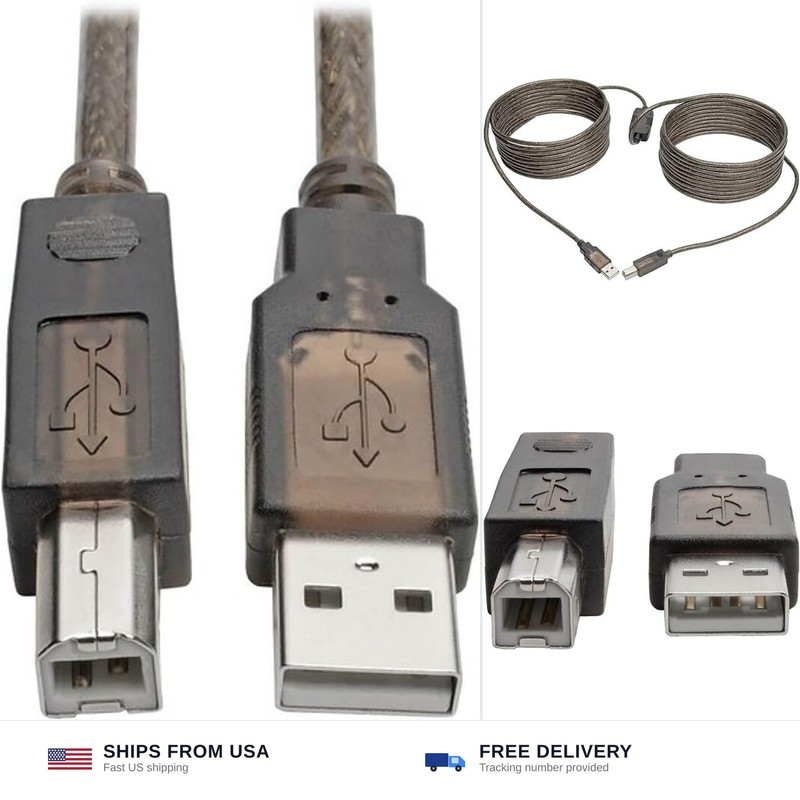 Tripp Lite USB-A to USB-B Active Repeater Printer Cable M/M 30ft 30′ (U042-03…