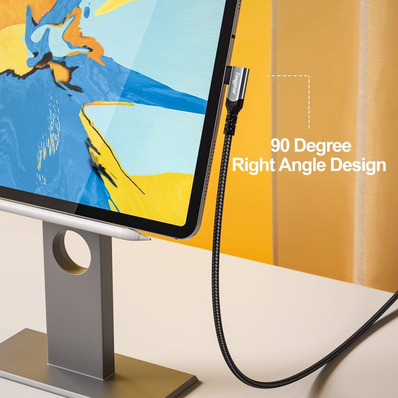 E-Marker 3ft USB-C to USB-C Cable, Braided Design, 10Gbps Data Sync, 90 Degree gallery