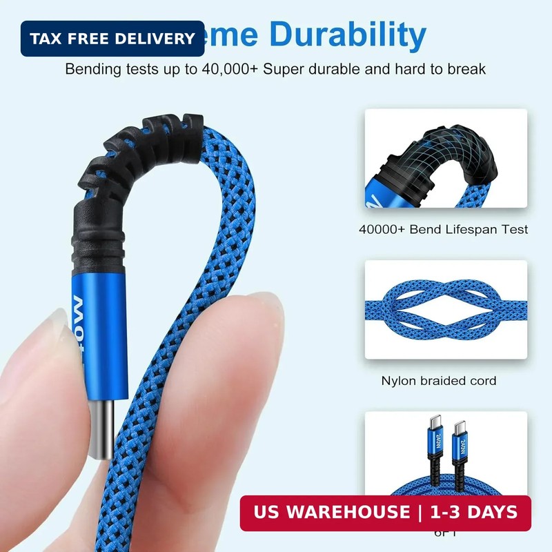 240W Samsung Charger Cable Super Fast USBC Charging Cord, 6FT 2Pack USB C to USB gallery