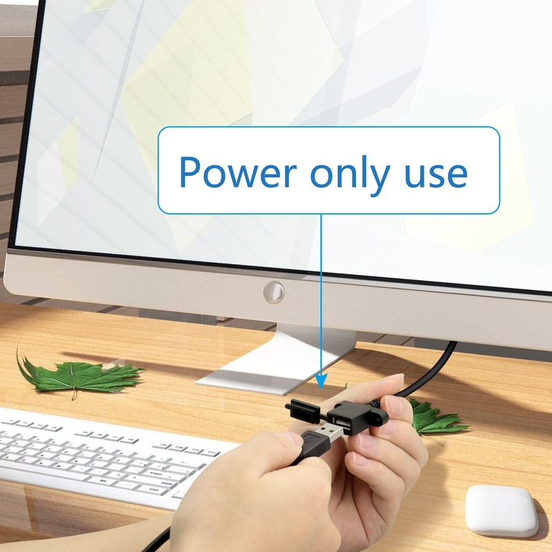 USB Female Plug Pigtail Cable 2 PCS 2-Pin 22AWG Bare Wire with Dust Cap gallery