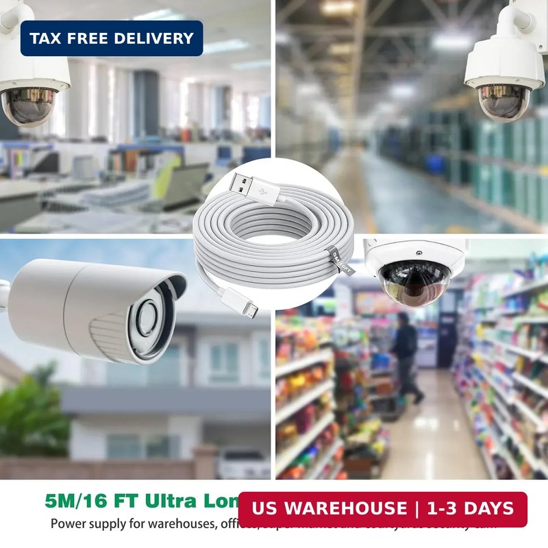 5M/16FT Micro USB Power Extension Cable Compatible with Wyze Cam V3, Wyze Cam Ou gallery