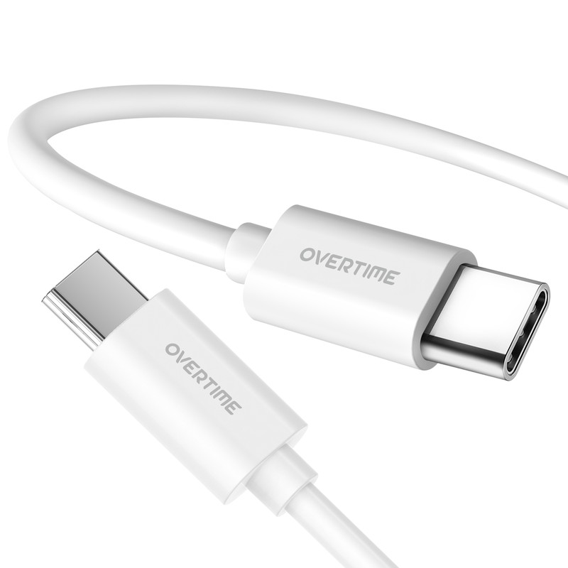 Overtime USB C to C Charging Cable 10ft, Portable and Reliable – White
