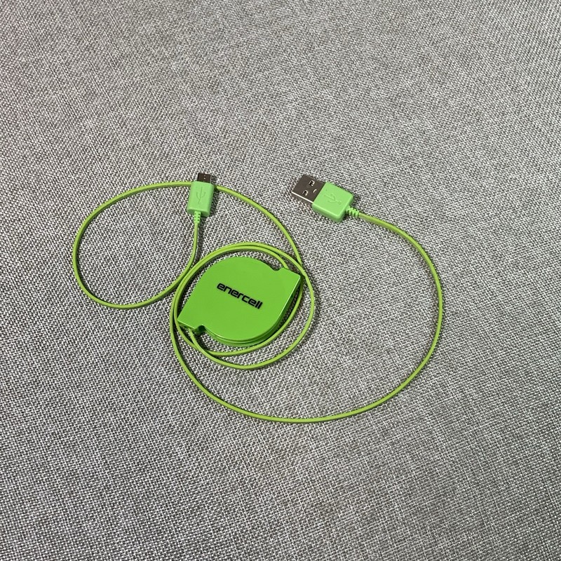 Enercell Retractable USB A to Micro USB Cable Green Cat 2730707 Charger Cord gallery
