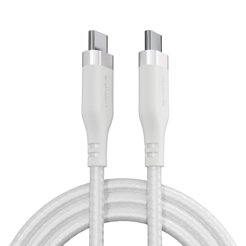 Powertek USB-C to USB-C Fast Charging Cable, 60W, 6 Ft, Carbon Design Texture, W