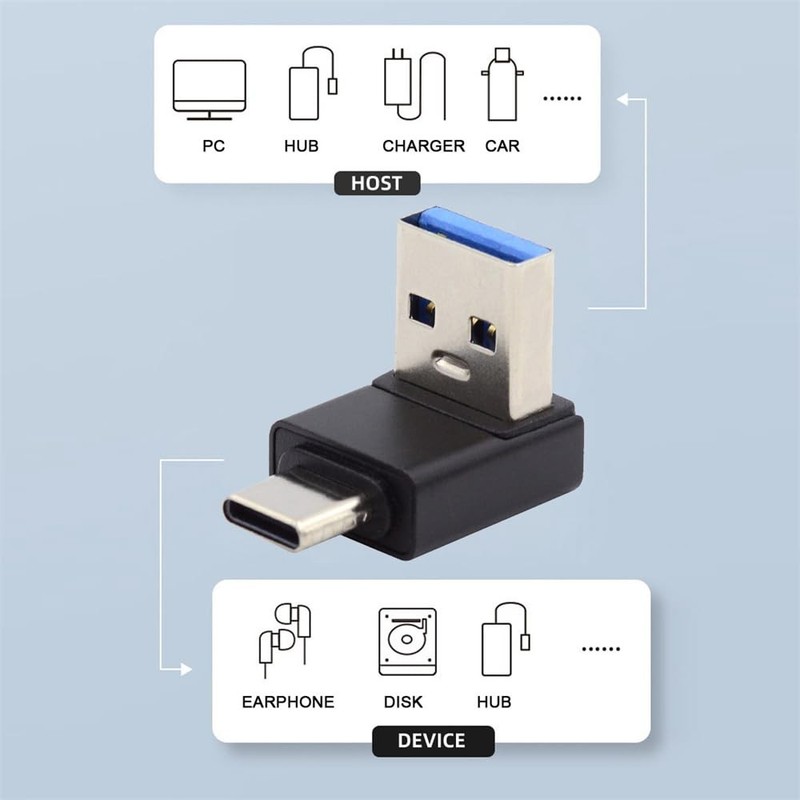 USB3.0 Type A Male to USB 3.1 Type C Male Data 10Gbps Charge Adapter Up Angle... gallery