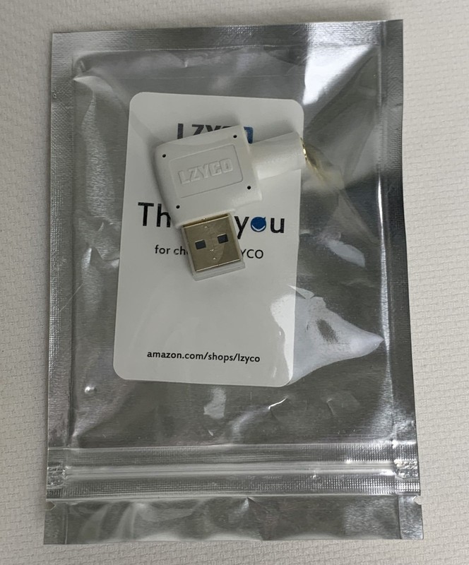 Angled USB To 3.5mm Jack Audio Adapter By LZYCO White Tech Connect Compact NEW gallery