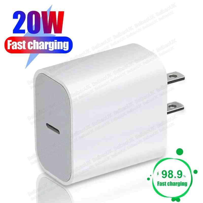 Fast Charger Power Adapter 20W USB-C Type C PD Block Lot For iPhone iPad Android